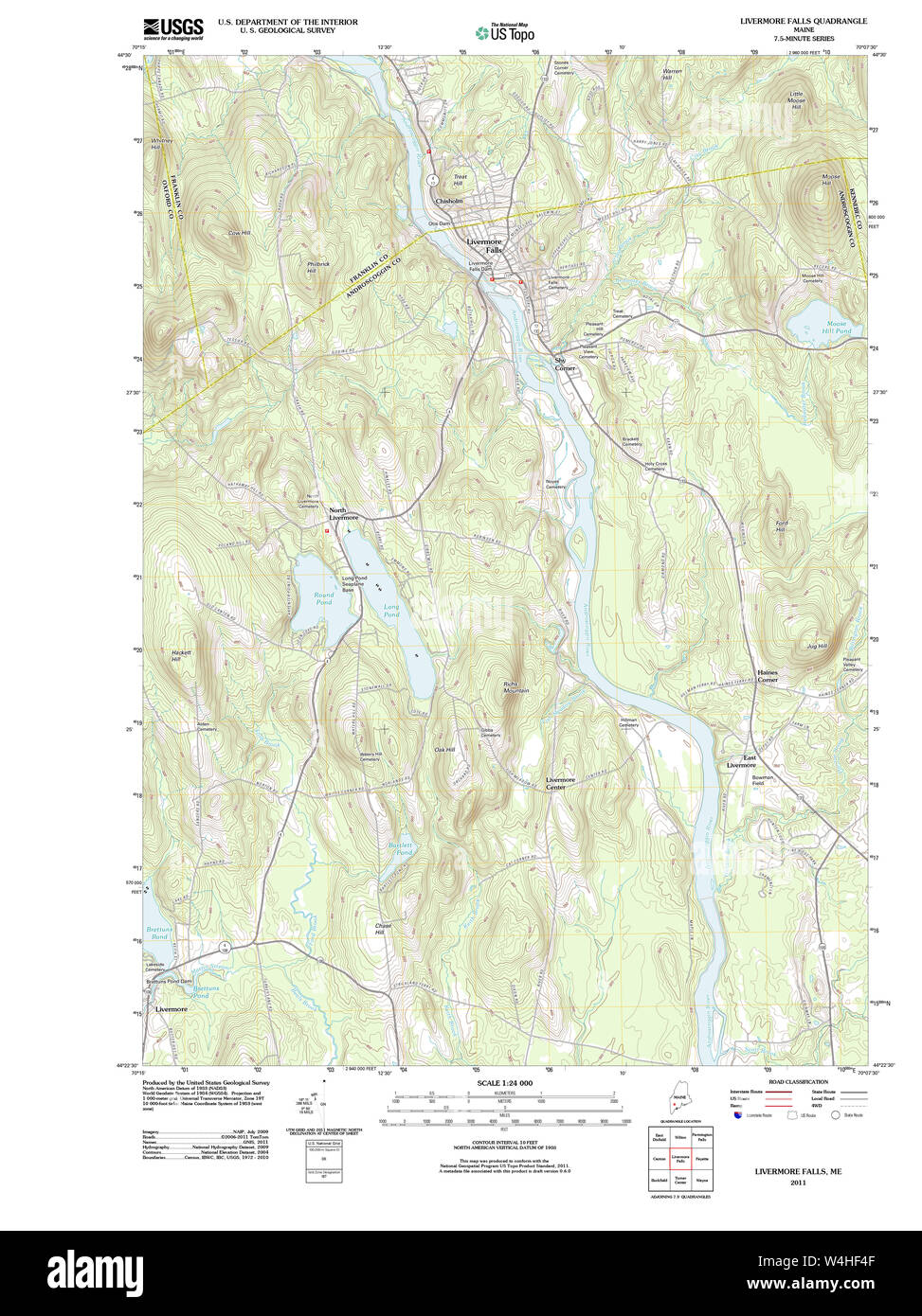 Map of livermore falls Cut Out Stock Images & Pictures Alamy