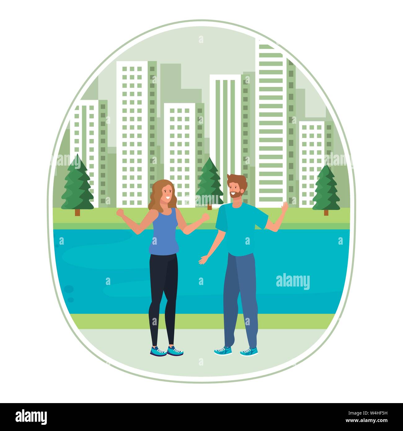 young lovers couple in the landscape Stock Vector Image & Art - Alamy