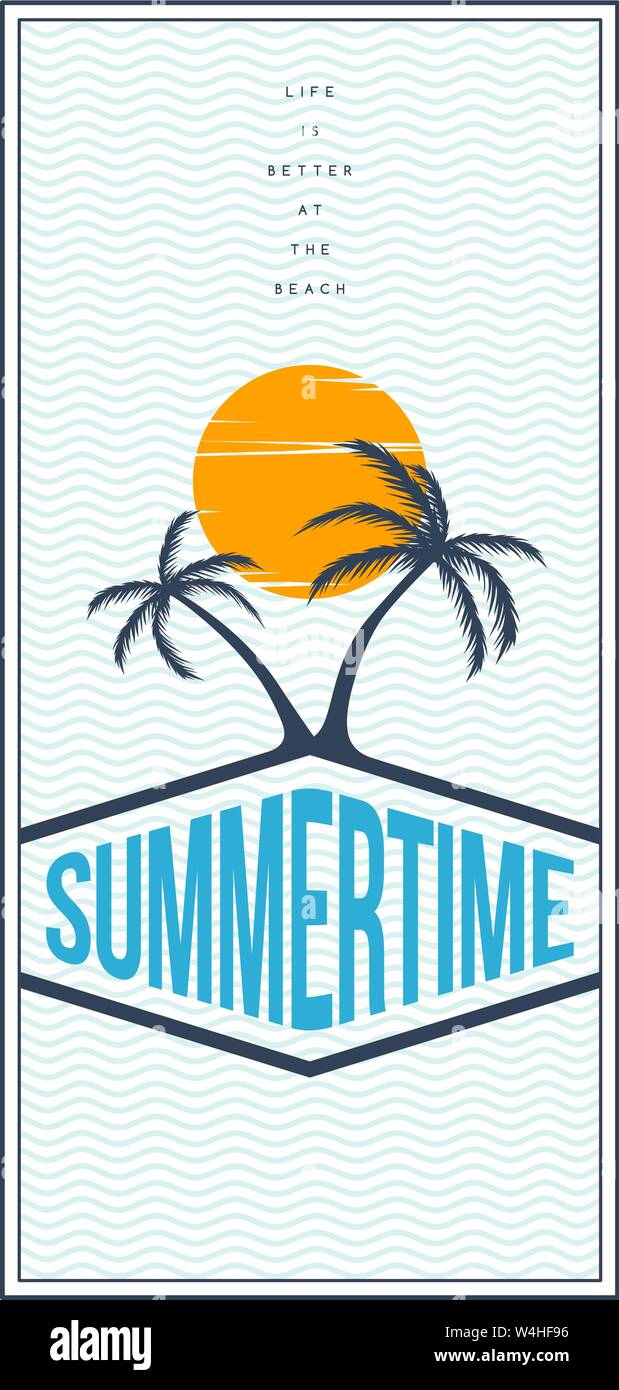 tropical island summer vacation beach holiday vector art Stock Vector ...