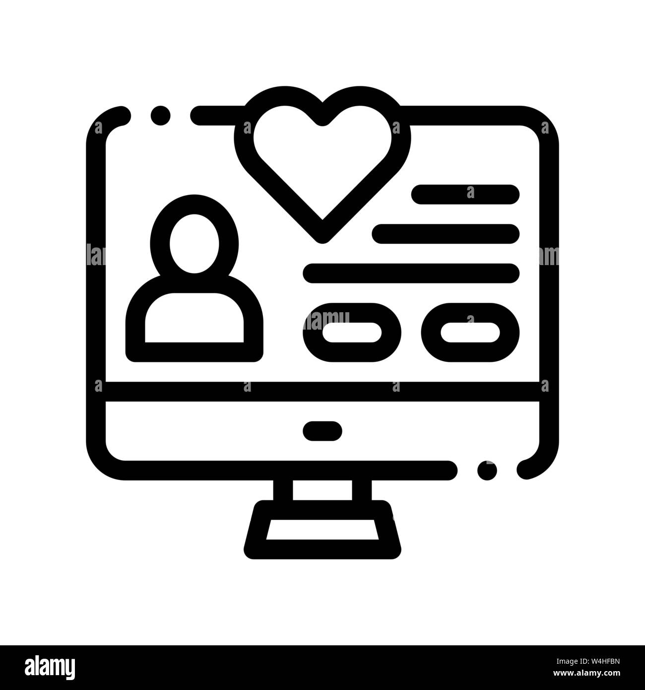 Volunteers Support Website Vector Thin Line Icon Stock Vector