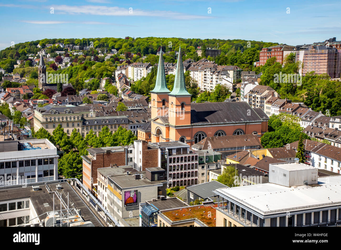Wuppertal Elberfeld, panoramic view over the northern city centre, Germany Stock Photo