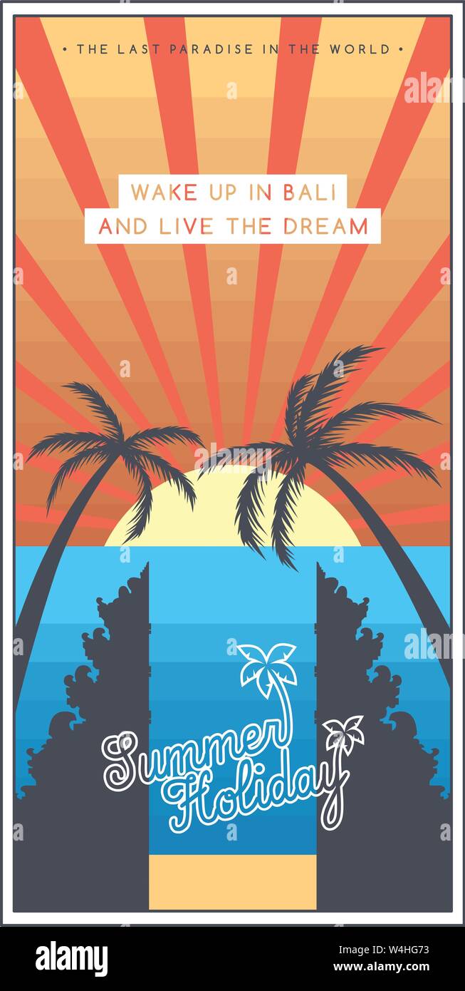 tropical island summer vacation beach holiday vector art Stock Vector ...