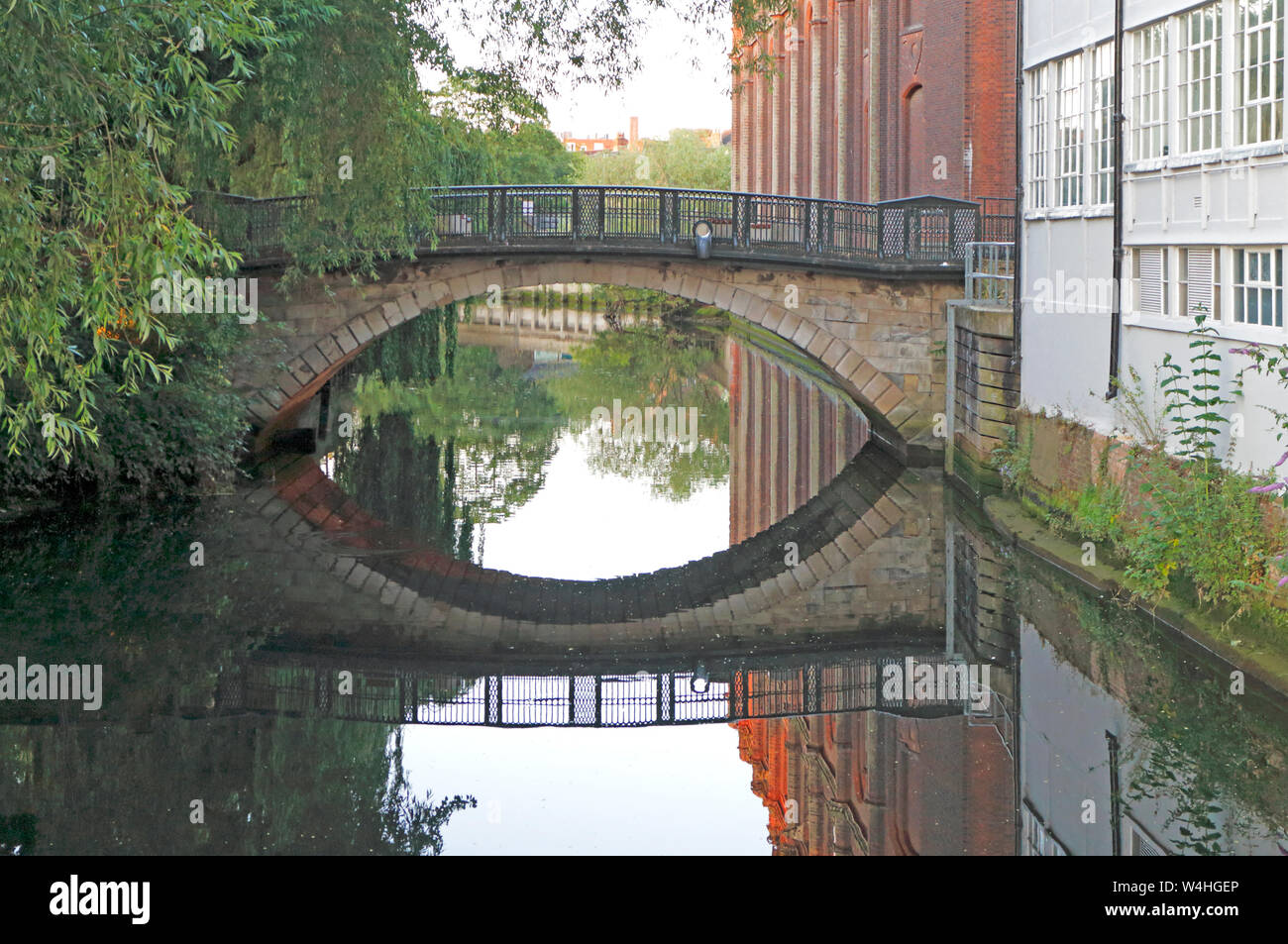 A view of Blackfriars Bridge over the River Wensum in the City centre of Norwich, Norfolk, England, United Kingdom, Europe. Stock Photo