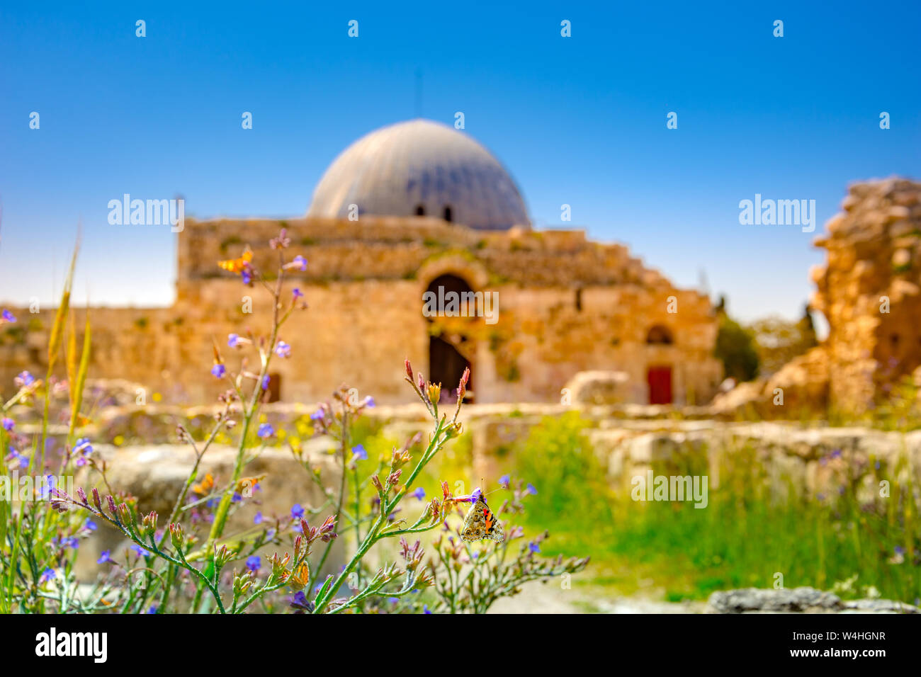 Umayyad Palace at the Amman Citadel, Jordan Stock Photo