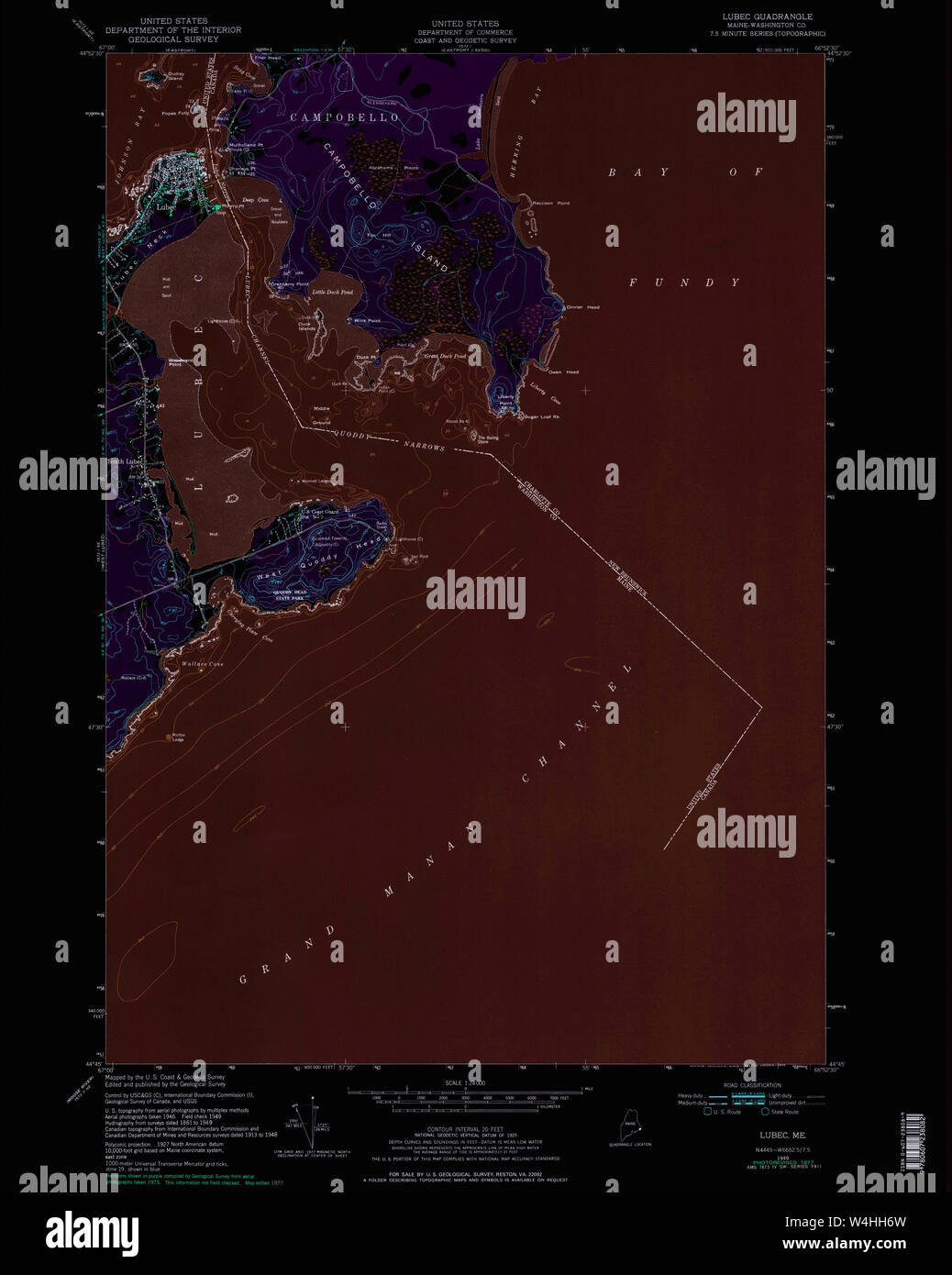 Maine USGS Historical Map Lubec 102707 1949 24000 Inversion Restoration