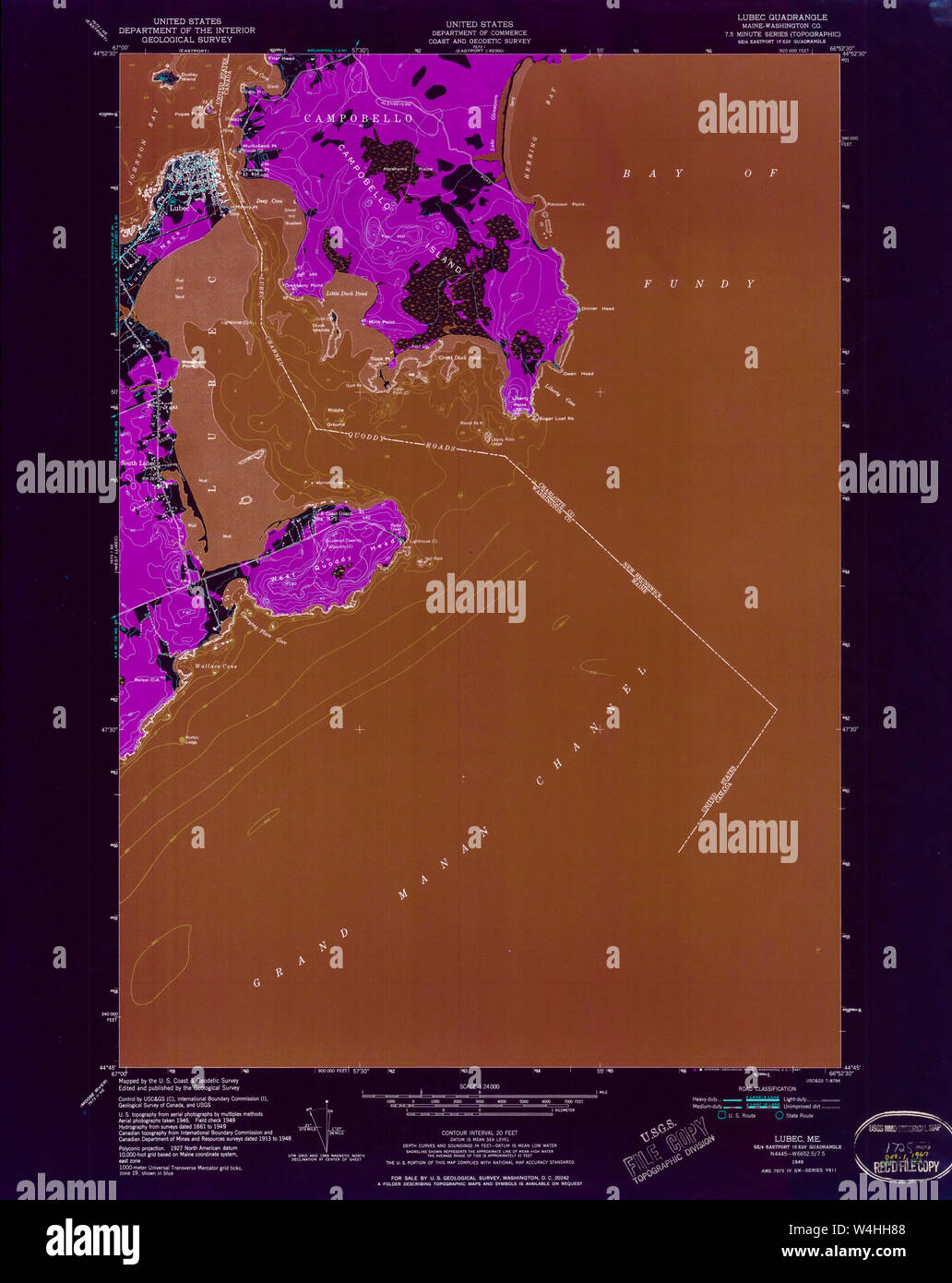 Maine USGS Historical Map Lubec 806869 1949 24000 Inversion Restoration