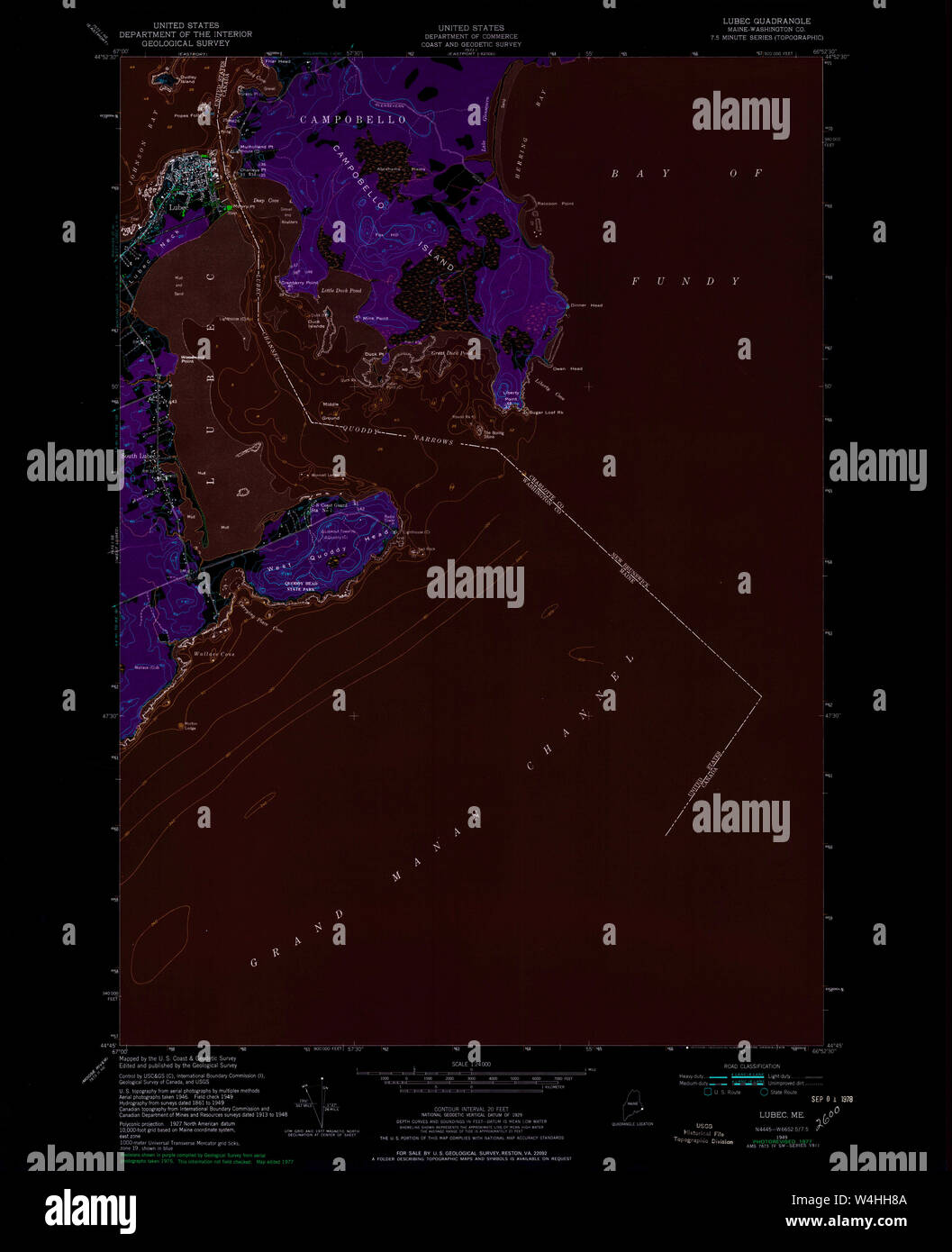 Maine USGS Historical Map Lubec 460584 1949 24000 Inversion Restoration