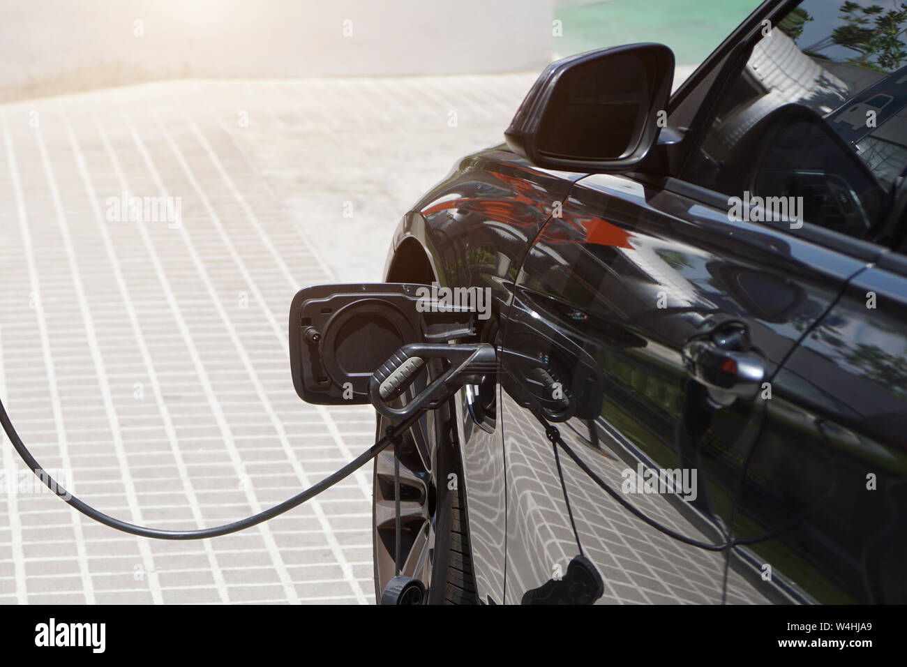 Electric cars are charging electricity to store in car batteries