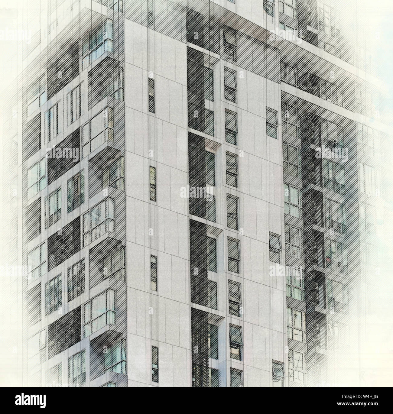 Sketch of the architectural building in the city Stock Photo Alamy