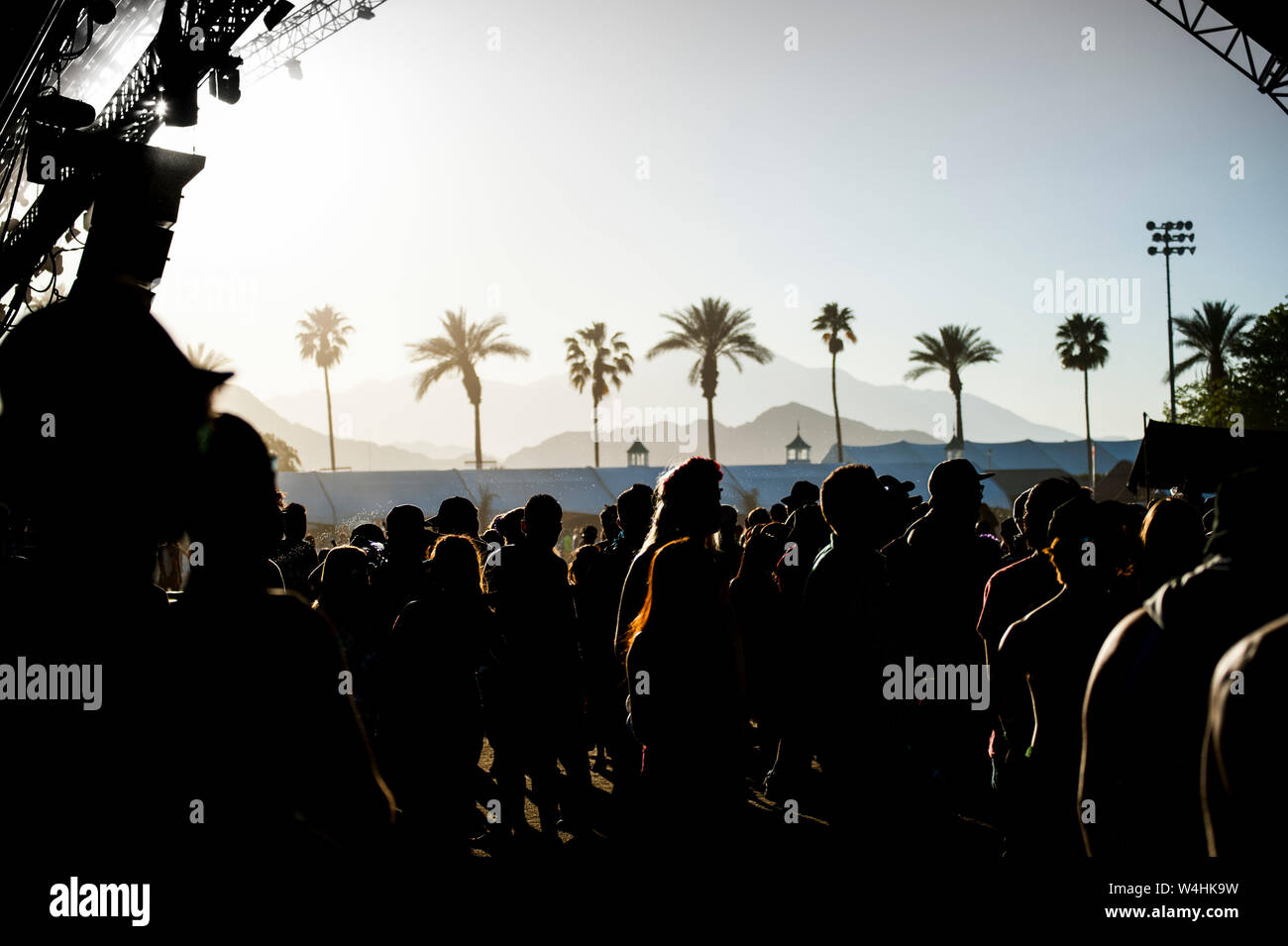 Concert goers attend the Coachella Valley Music Festival Stock Photo