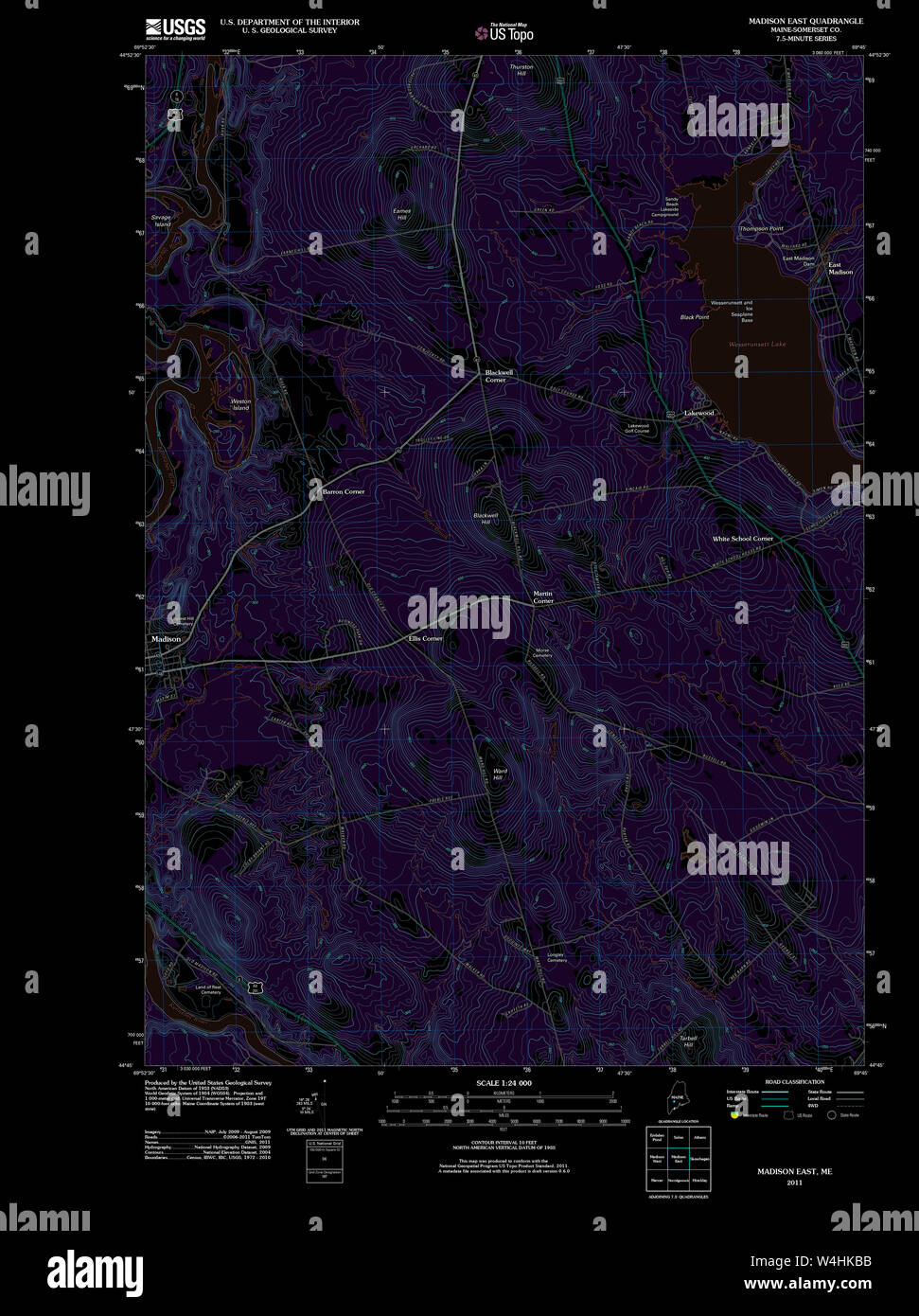 Madison maine map hires stock photography and images Alamy