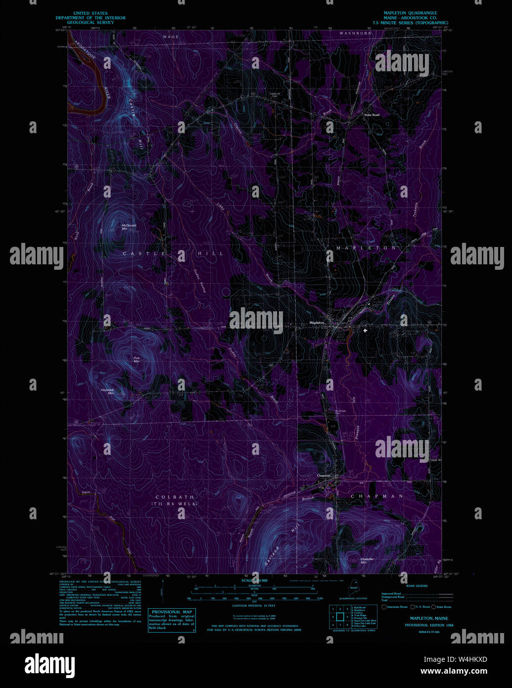 Maine USGS Historical Map Mapleton 102723 1984 24000 Inversion