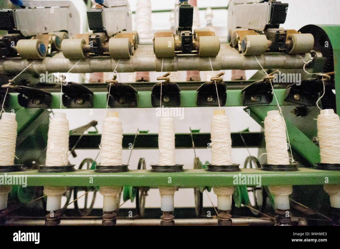 Green Spindle Weaving Machine Used To Make Cloth Stock Photo - Image of  garment, culture: 154004772