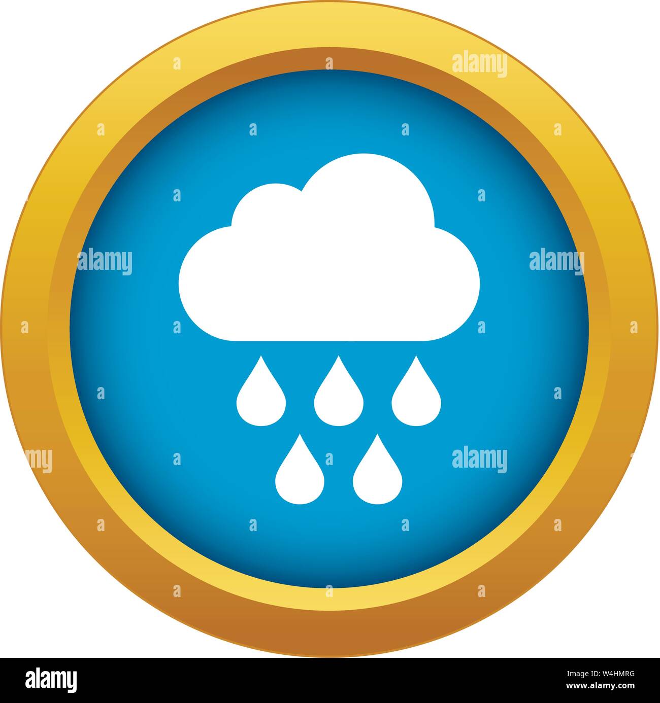 Cloud with rain drops icon blue vector isolated Stock Vector Image ...