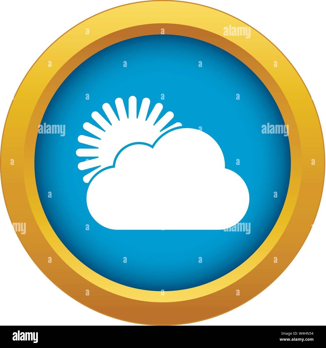 Sun and cloud icon blue vector isolated Stock Vector Image & Art - Alamy
