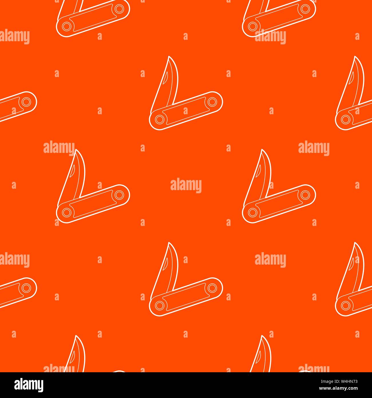 Pocket knife pattern vector orange Stock Vector