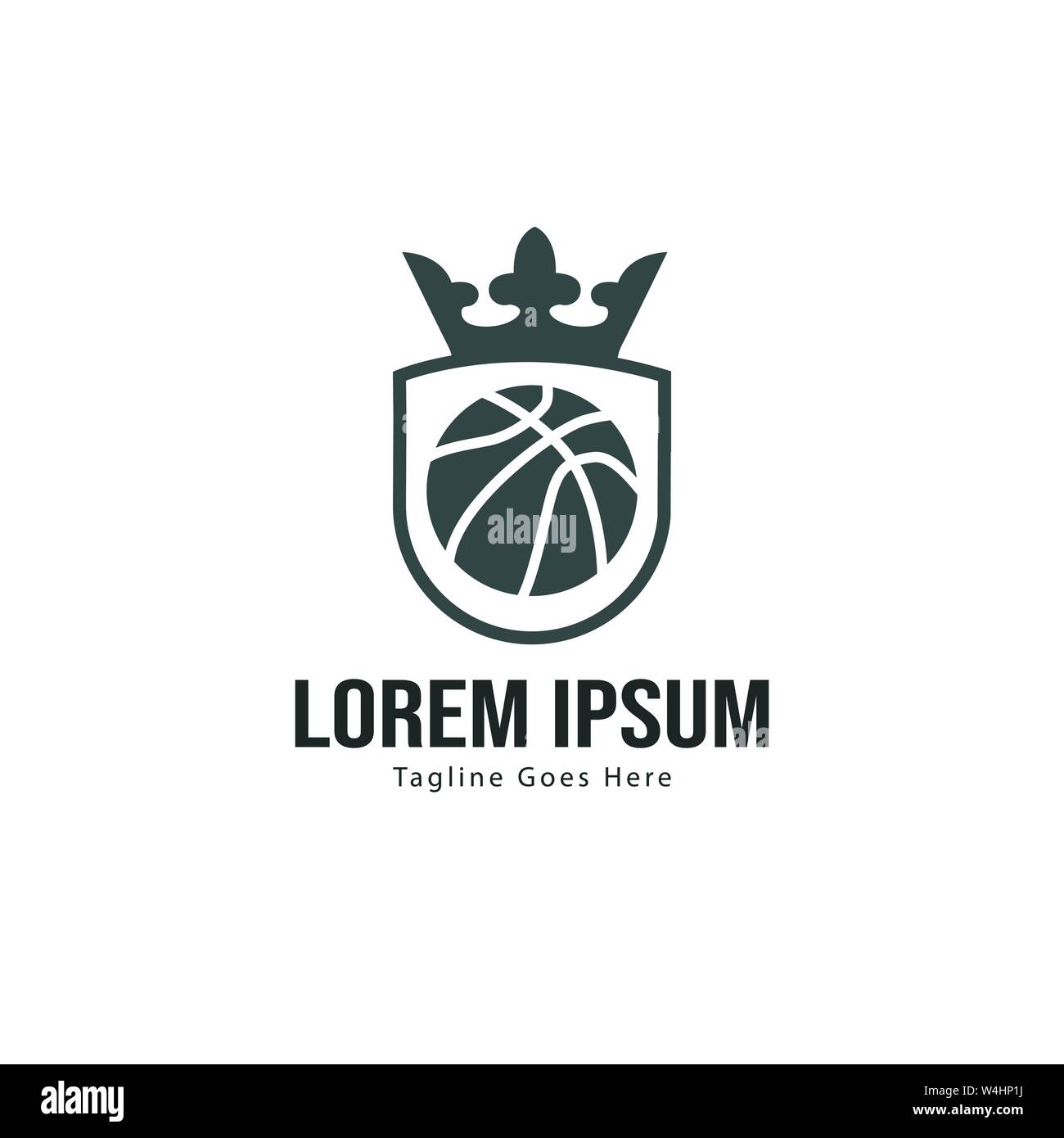 Basketball logo template design. Minimalist basketball logo with modern