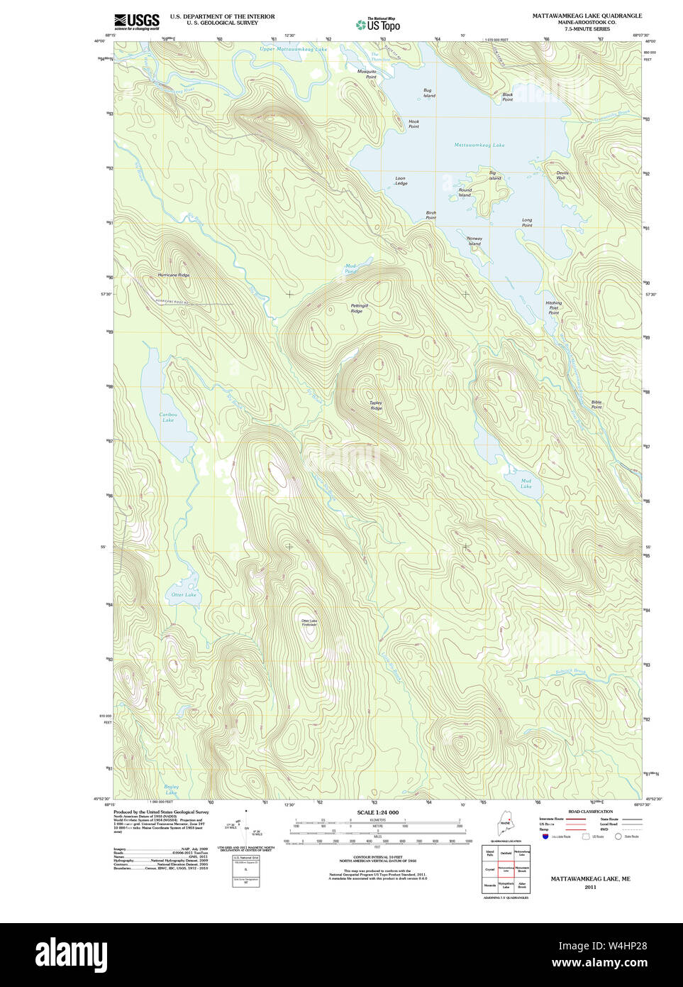 Maine USGS Historical Map Mattawamkeag Lake 20110923 TM Restoration