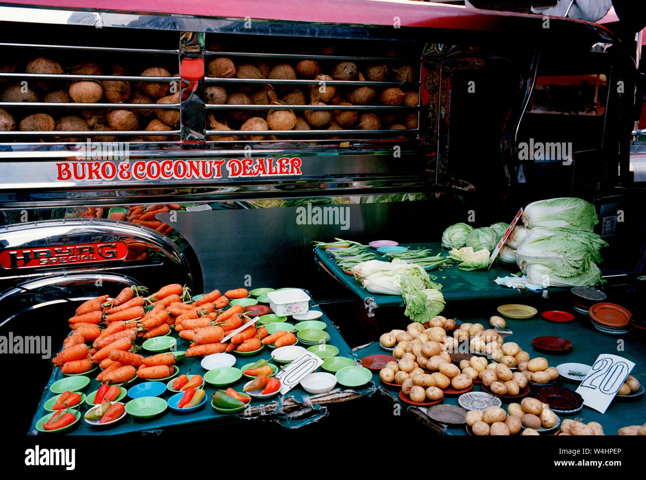 Coconut dealer in Manila in Luzon Metro Manila in the Philippines in Southeast Asia Far East Stock Photo