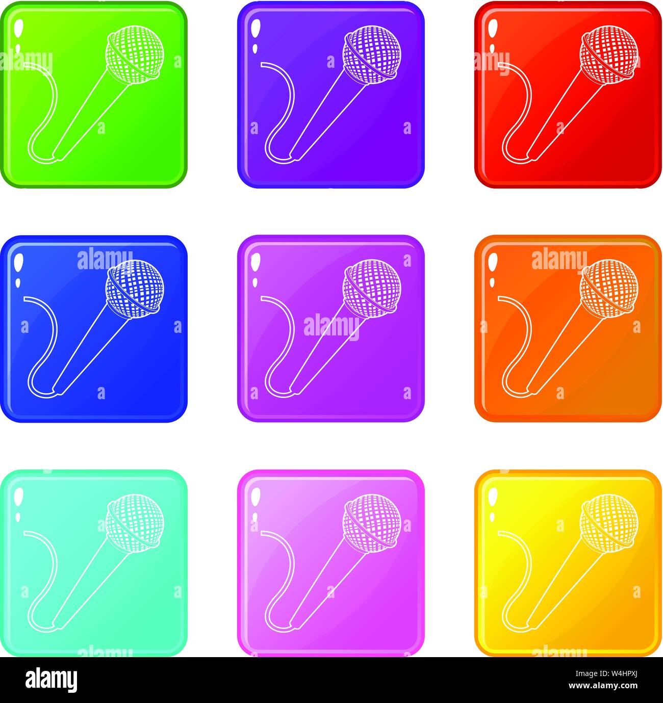 Microphone icons set 9 color collection Stock Vector Image & Art - Alamy