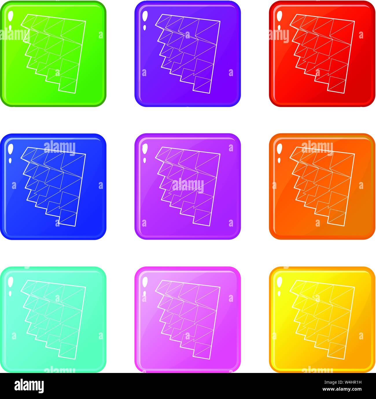Studio insulation icons set 9 color collection Stock Vector