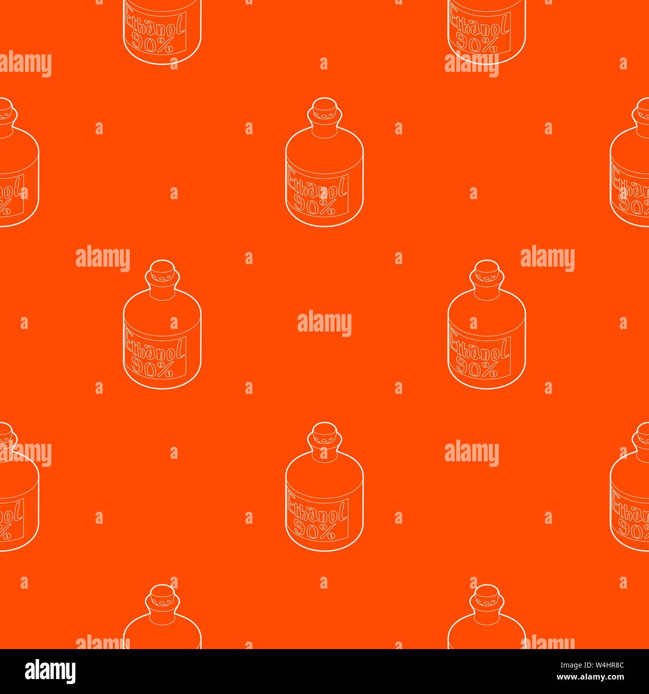 Ethanol in bottle pattern vector orange Stock Vector