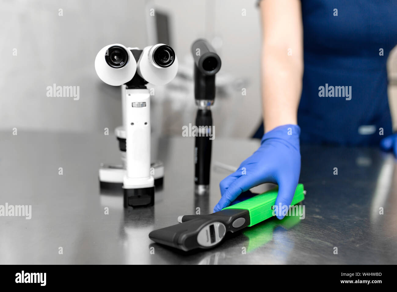 Professional equipment of a veterinary doctor ophthalmologist manual