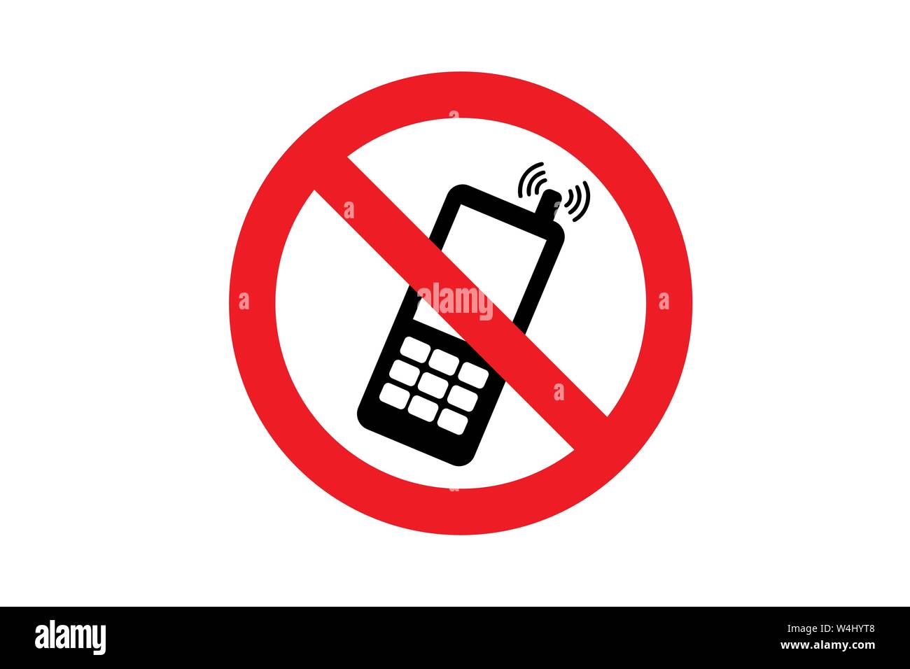 No cell phone sign on white background. Stock Vector