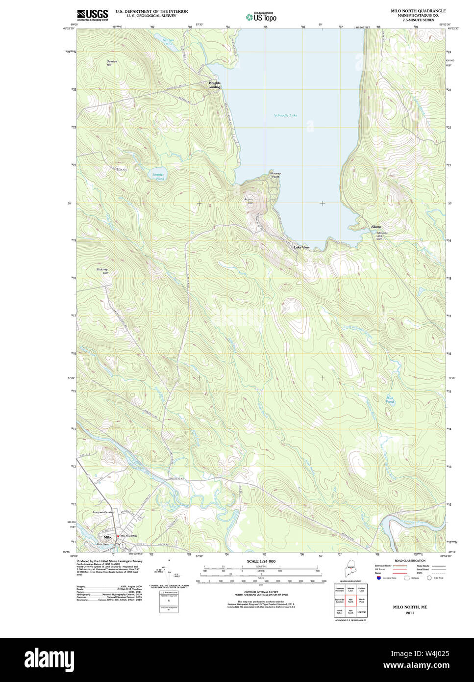 Maine USGS Historical Map Milo North 20111207 TM Restoration Stock
