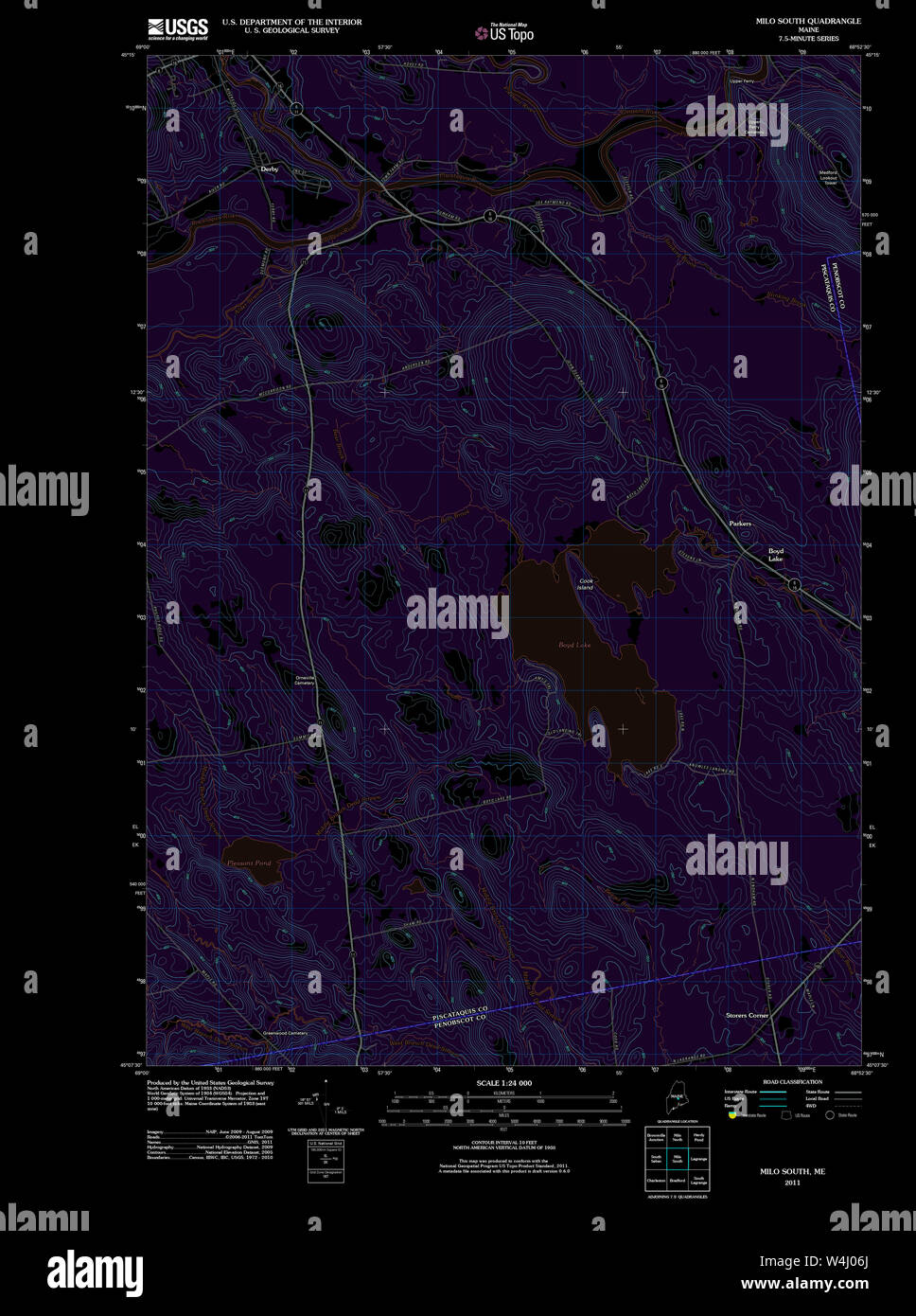 Maine USGS Historical Map Milo South 20110902 TM Inversion Restoration