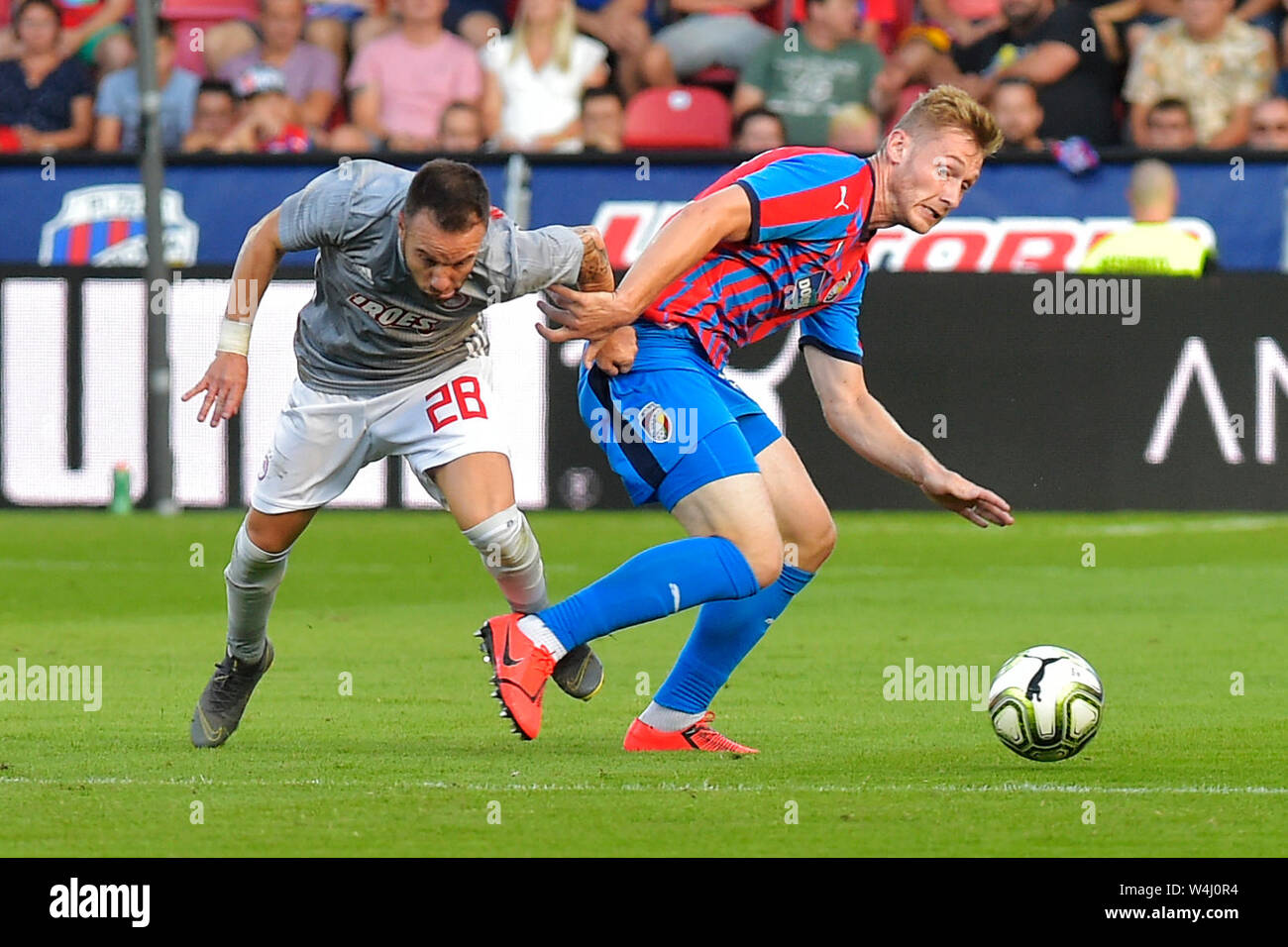 Jakub Brabec of Viktoria Plzeň in action against Danny Davies of The New  Saints. The New Saints v FC Viktoria Plzeň in the UEFA Europa Conference  Leag Stock Photo - Alamy