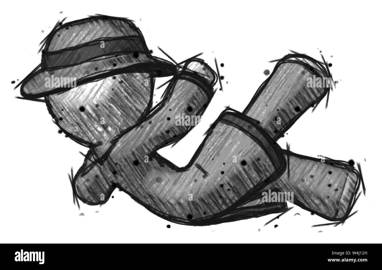 pic How To Draw Someone Falling Backwards https www alamy com sketch detective man falling backwards image261010137 html