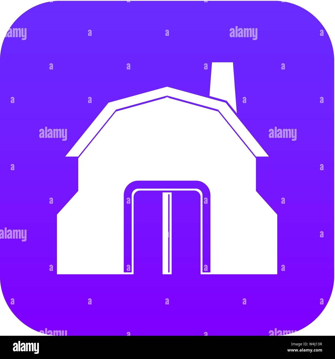 Blacksmith workshop building icon digital purple Stock Vector