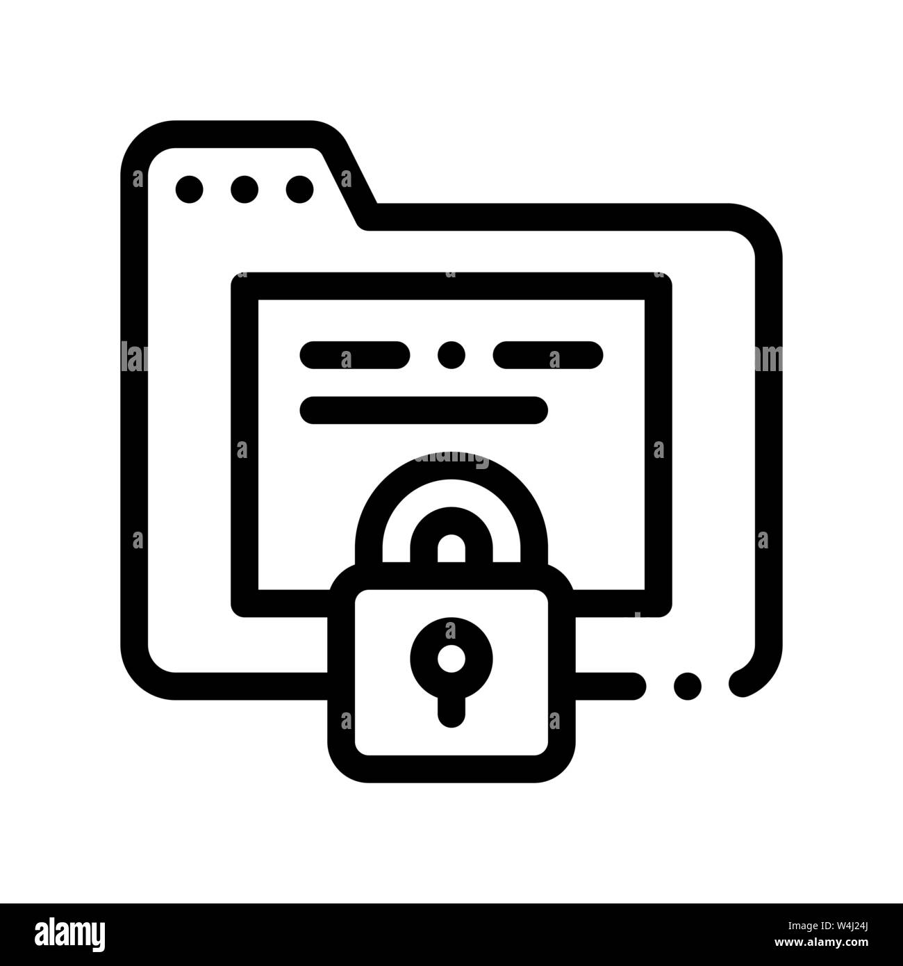 Padlock Site Coding System Vector Thin Line Icon Stock Vector