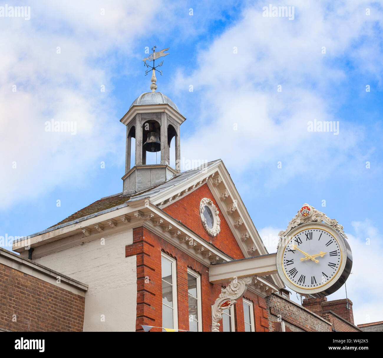 The Corn Exchange, Rochester, 51-55 High Street, Kent UK. bell tower & clock Stock Photo