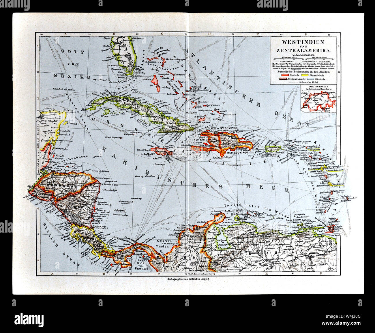 Meyer Map Races 1900 Meyer Map Stock Photo - Alamy