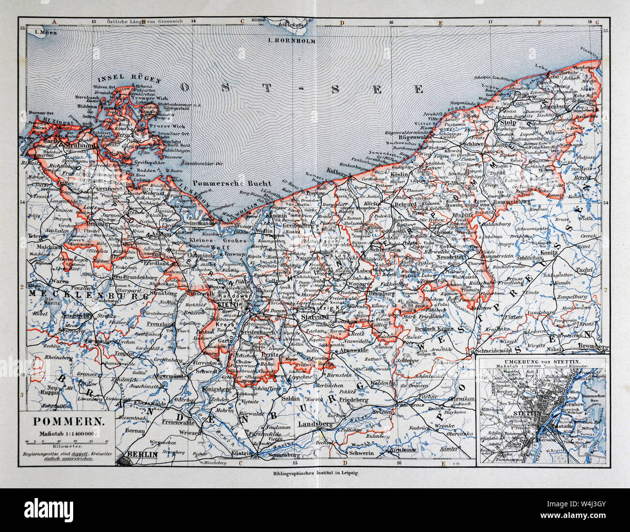 1900 Meyer Map Stock Photo - Alamy