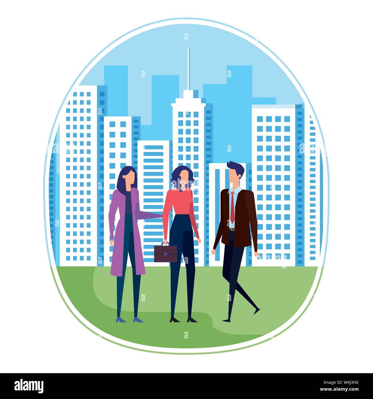 elegant young business people on the city Stock Vector Image & Art - Alamy