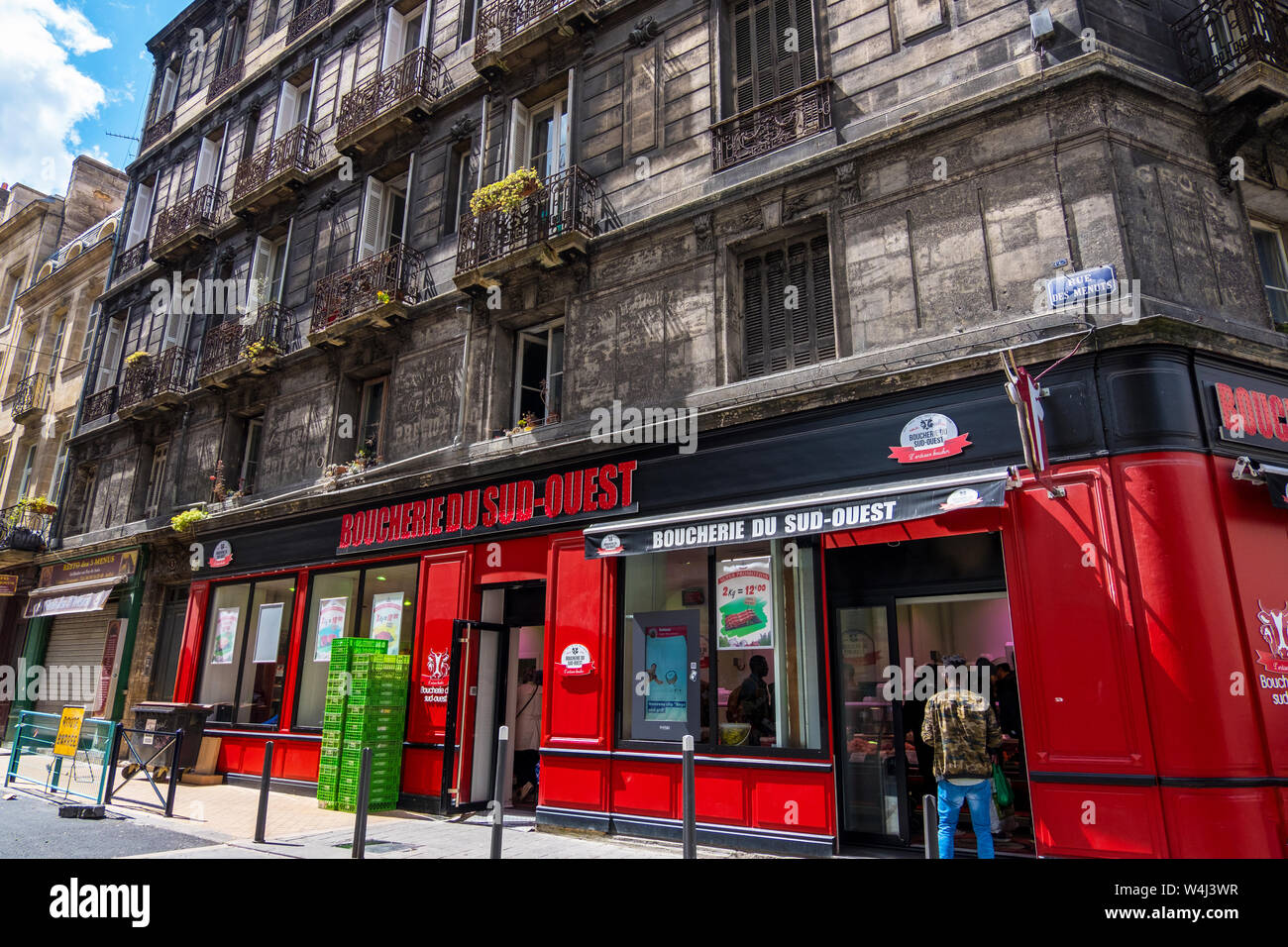 Bordeaux, France - May 5, 2019: Boucherie du Sud Ouest is butcher shop in the historic center of Bordeaux Stock Photo