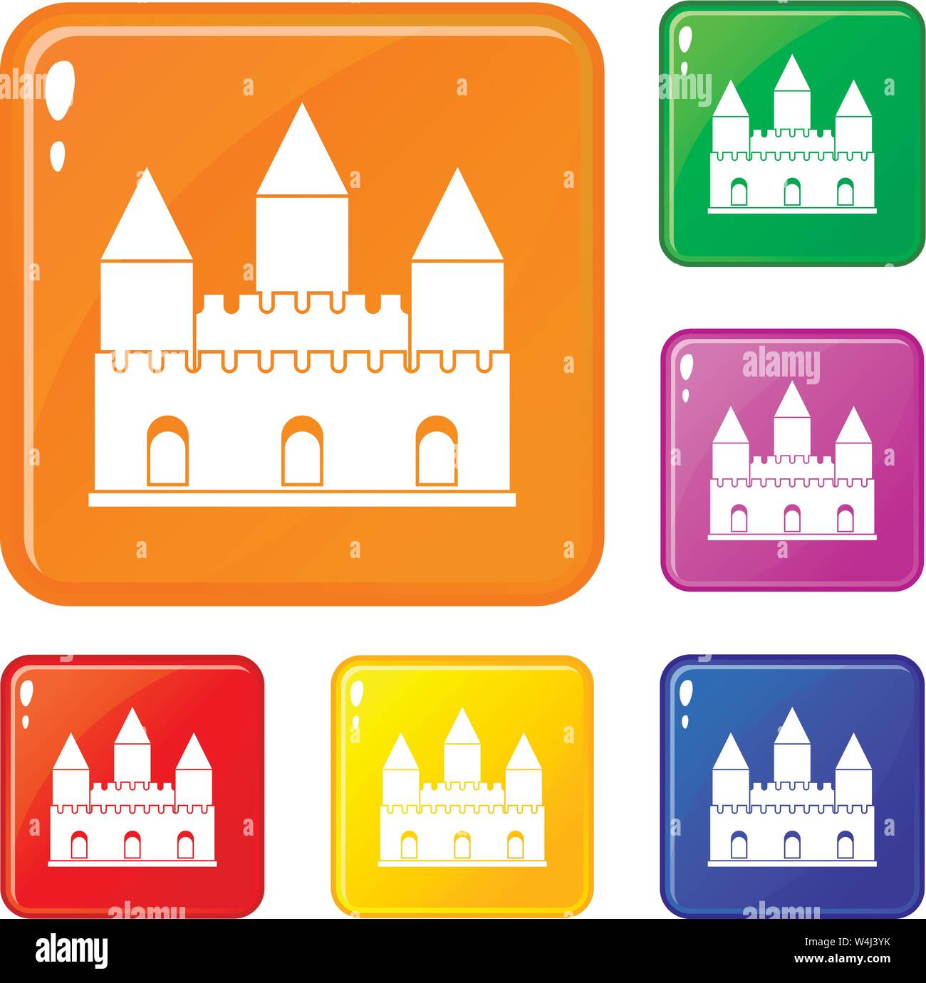 Castle tower icons set vector color Stock Vector Image & Art - Alamy