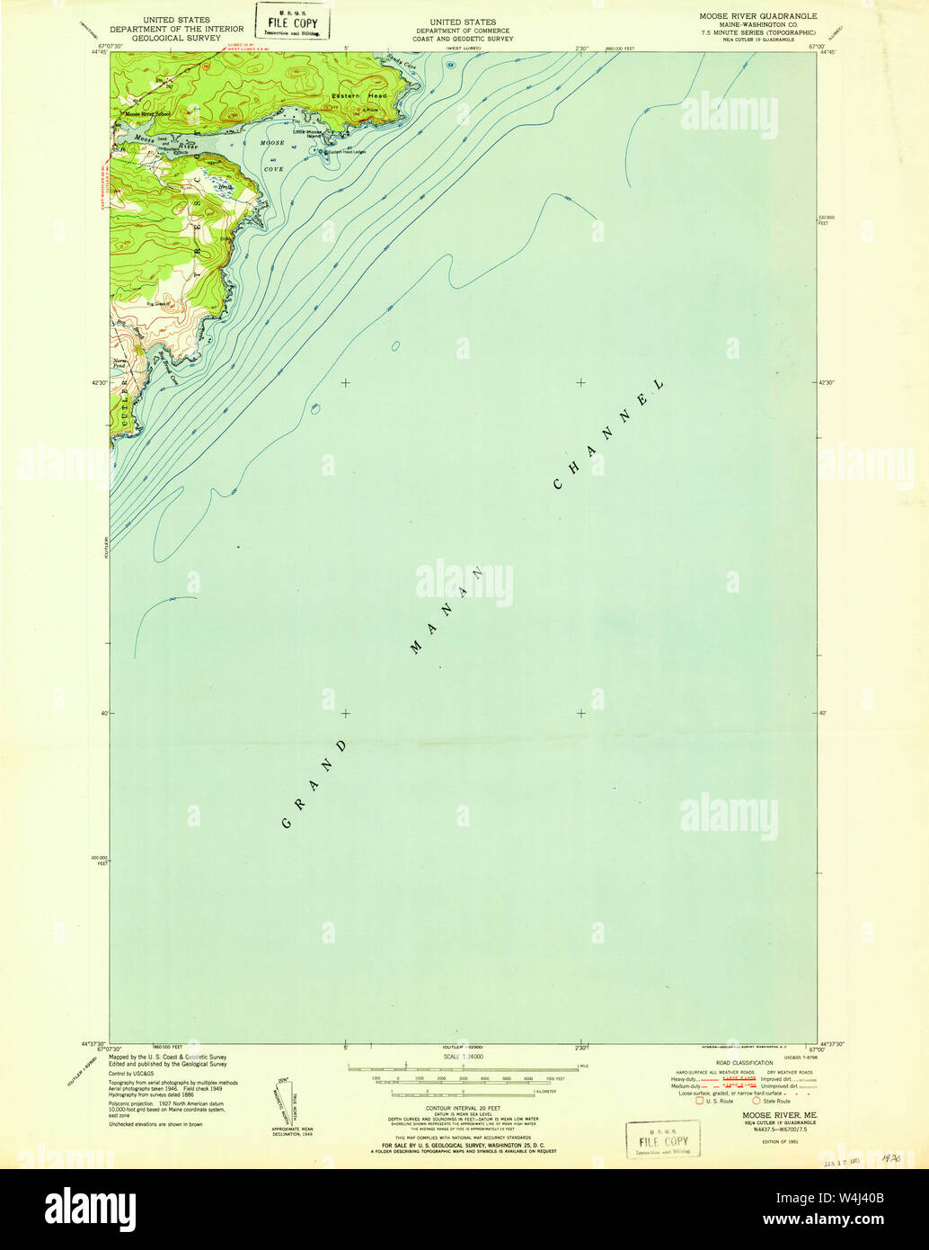 Maine USGS Historical Map Moose River 806939 1951 24000 Restoration Stock Photo Alamy