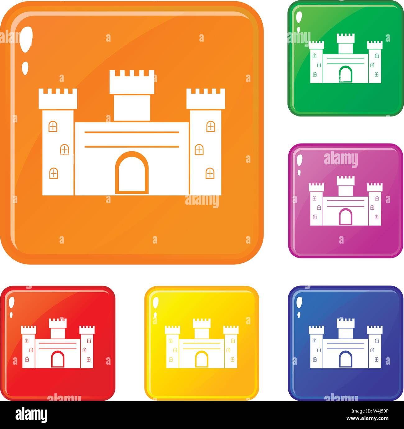 Medieval turret castle exterior Cut Out Stock Images & Pictures - Alamy