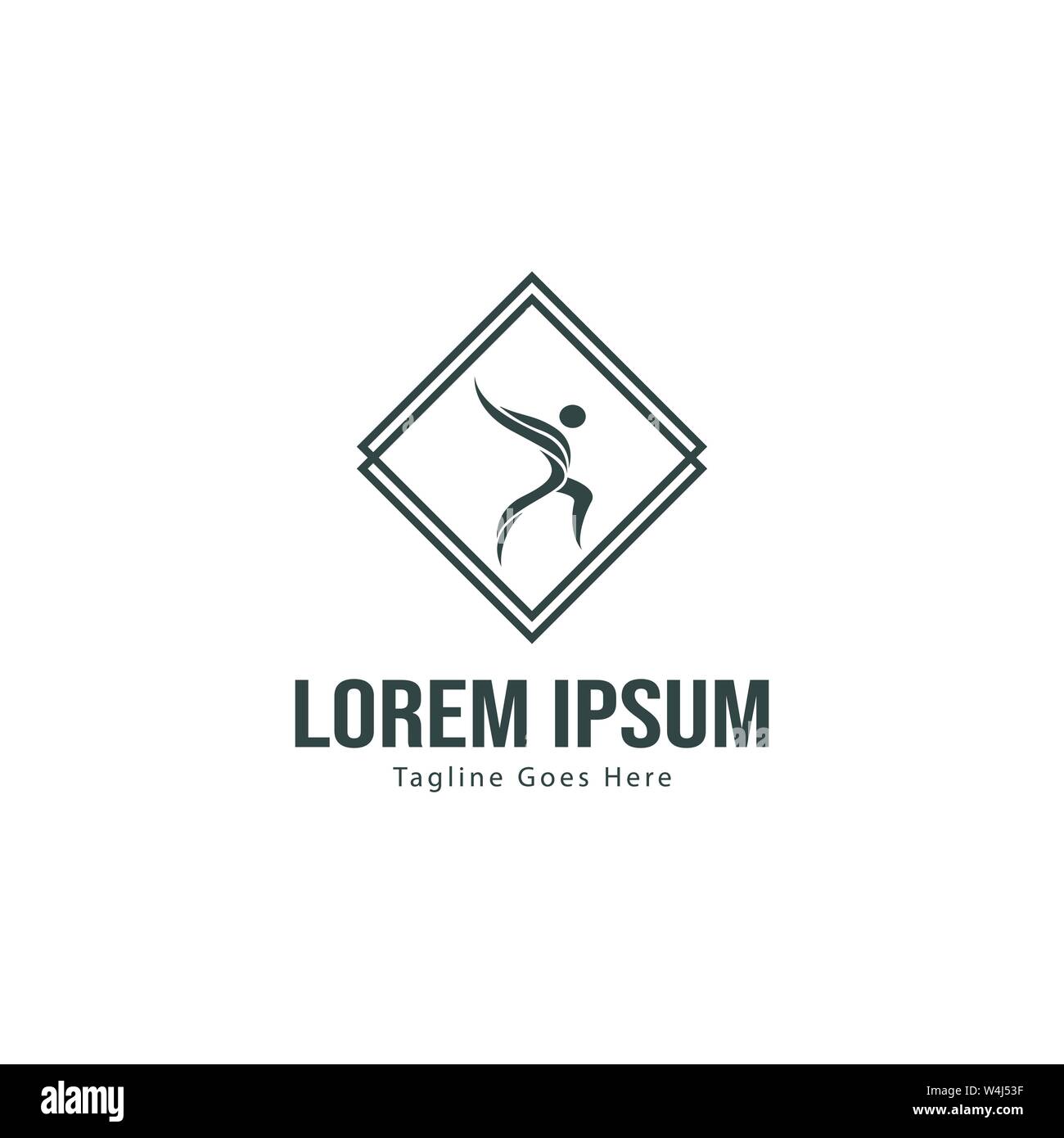 Athletic logo template design. Minimalist Athletic logo with modern