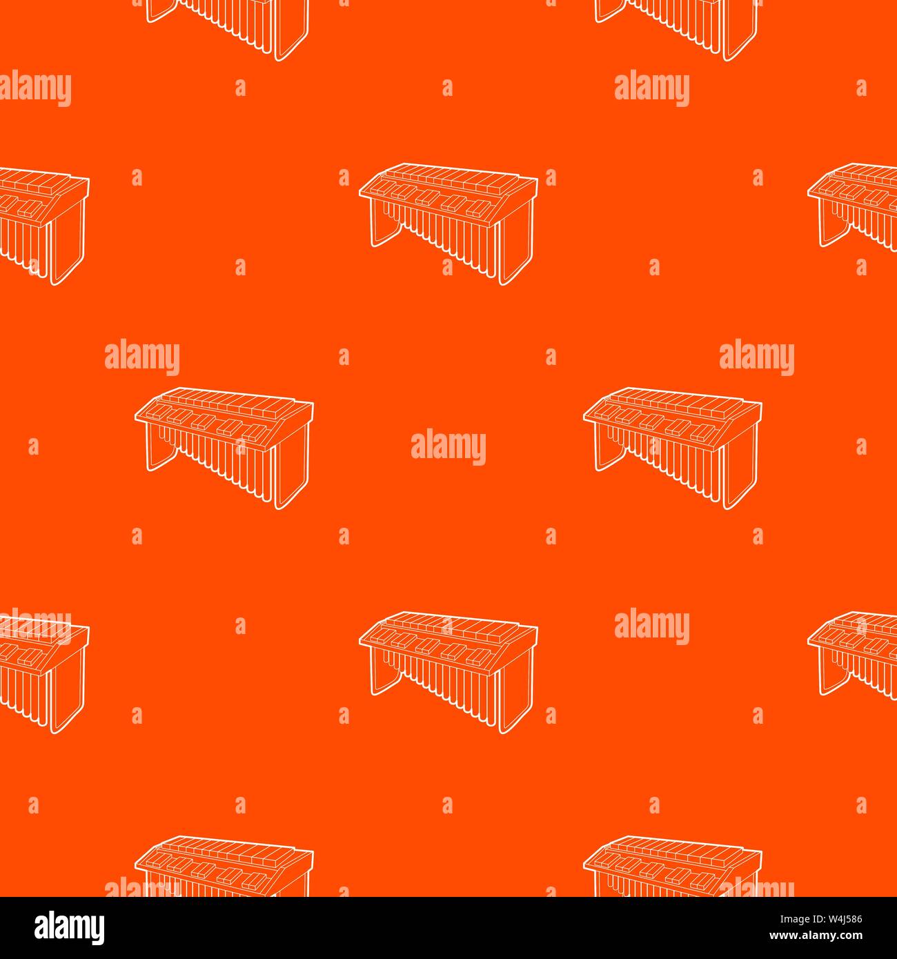 Synthesizer pattern vector orange Stock Vector