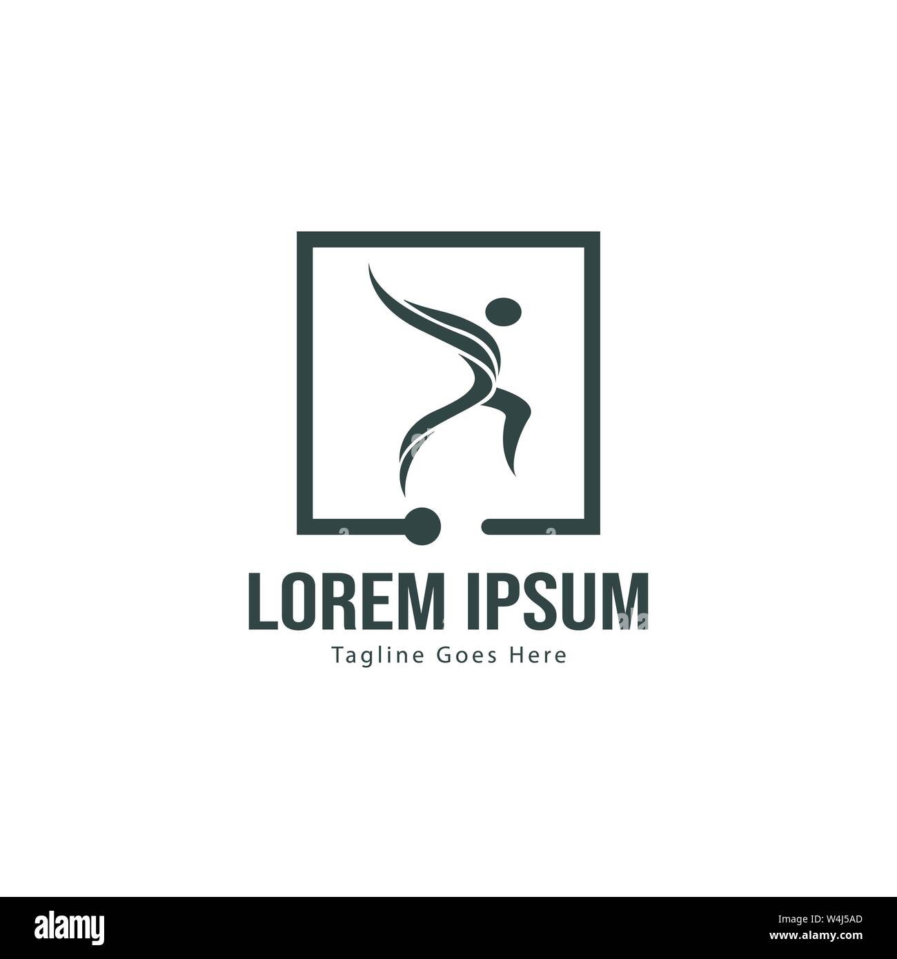 Athletic logo template design. Minimalist Athletic logo with modern frame vector design Stock