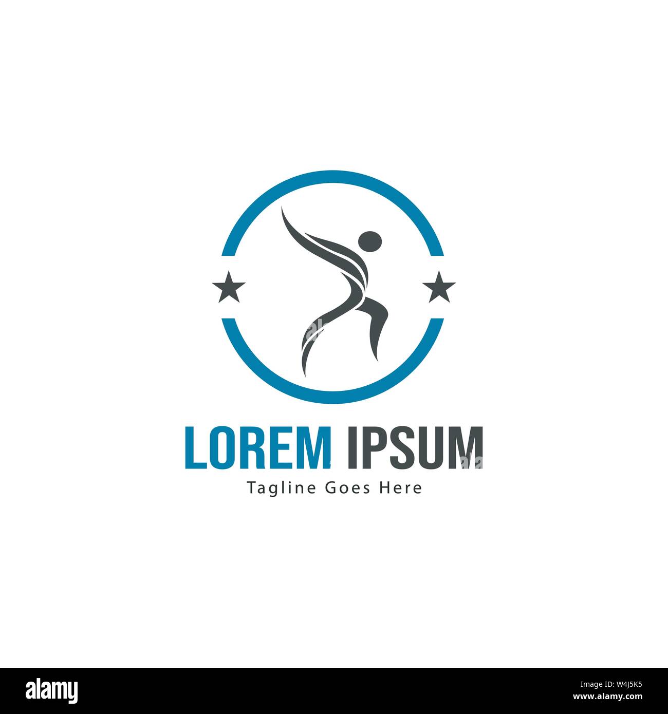Athletic logo template design. Minimalist Athletic logo with modern