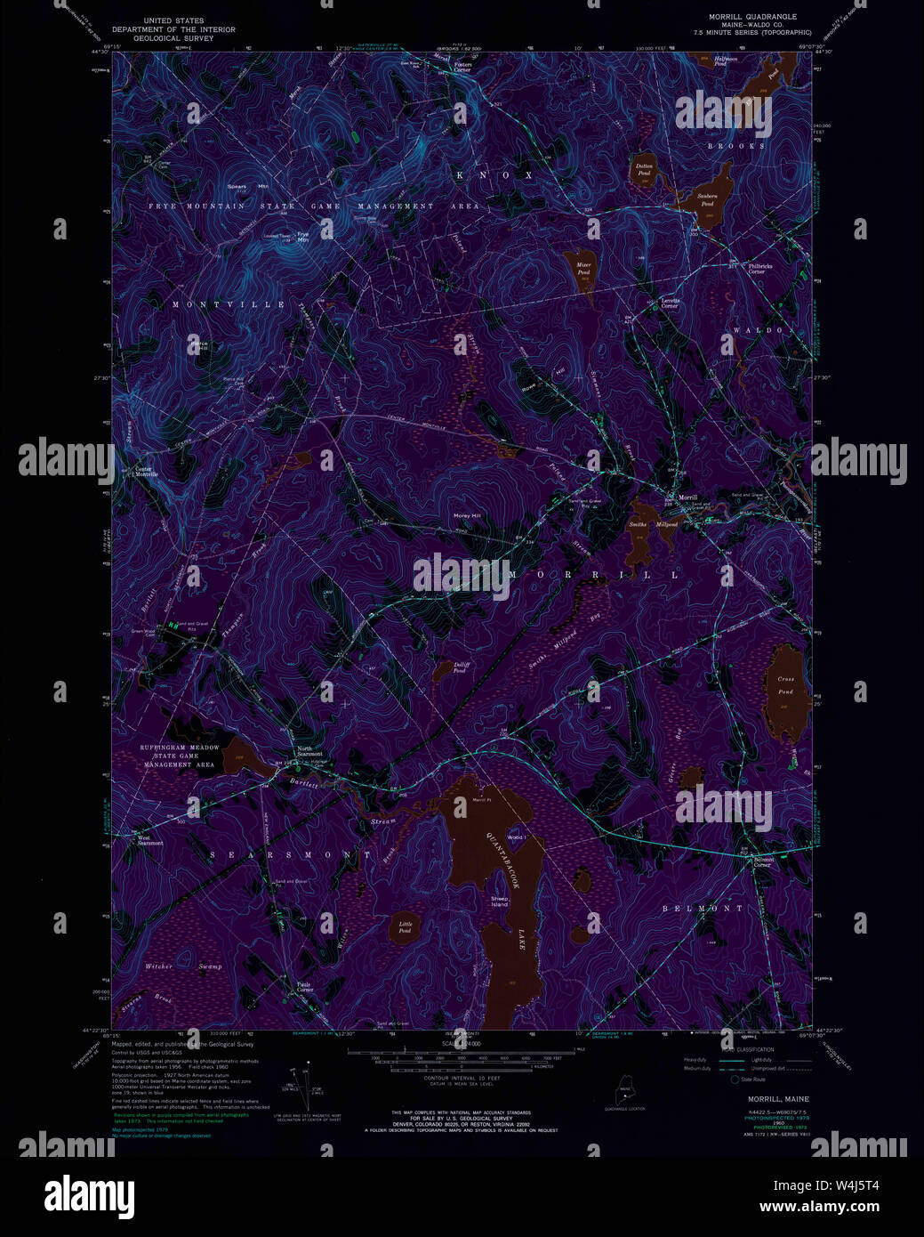 Maine USGS Historical Map Morrill 102772 1960 24000 Inversion