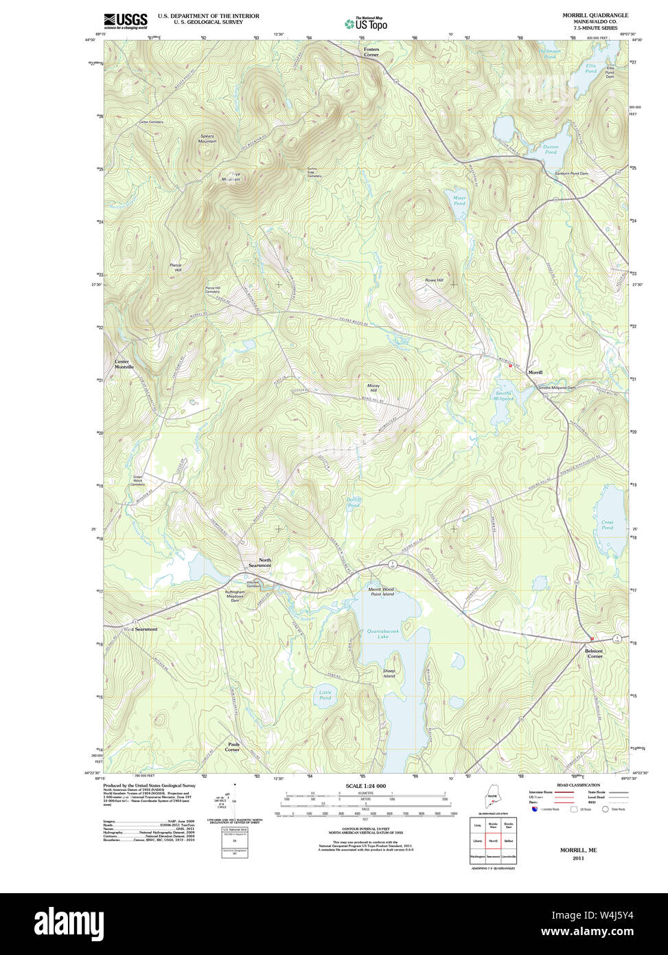 Maine USGS Historical Map Morrill 20110906 TM Restoration Stock Photo