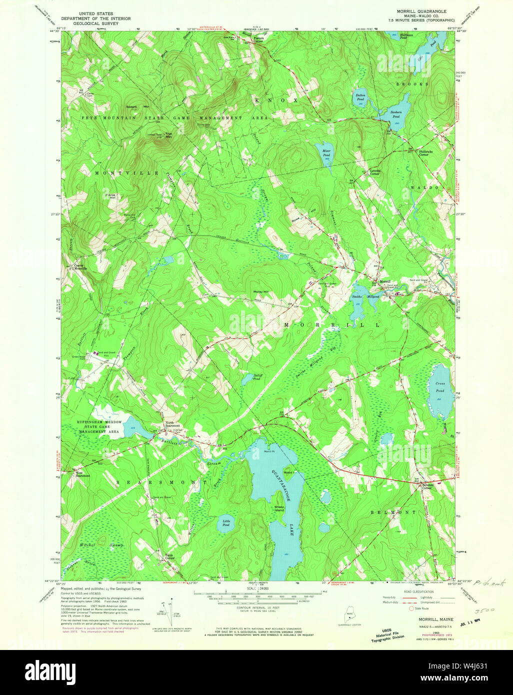Maine USGS Historical Map Morrill 806940 1960 24000 Restoration Stock