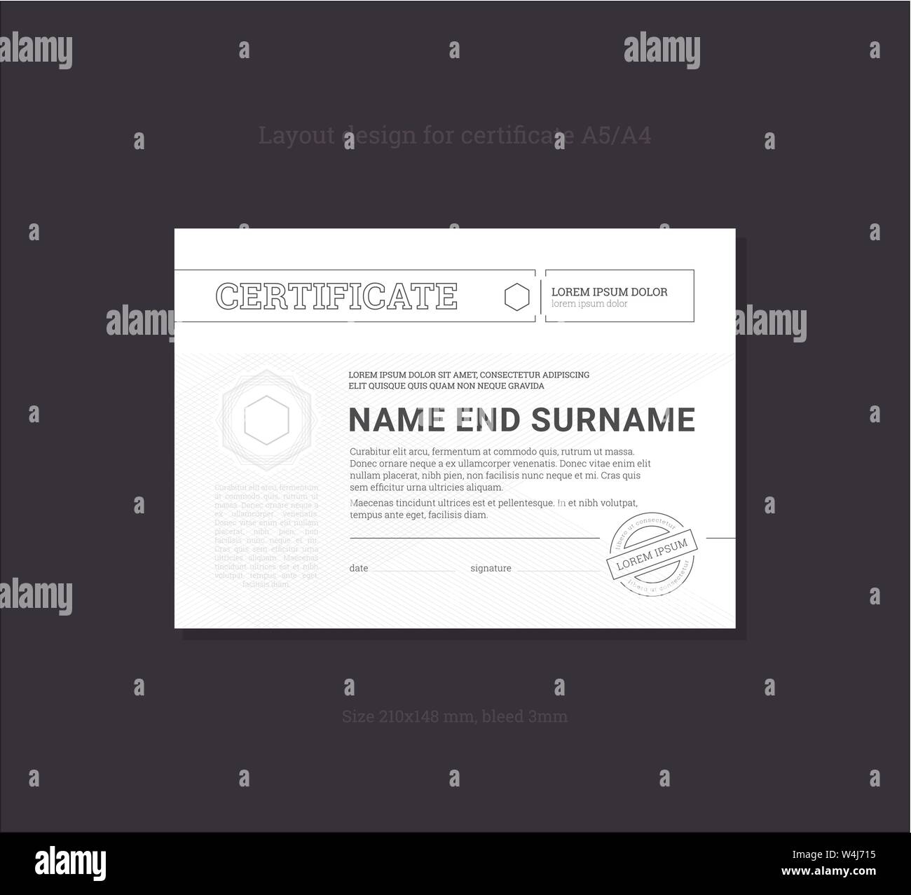 Certificate of Completion. Business document templates. Vector. Stock Vector